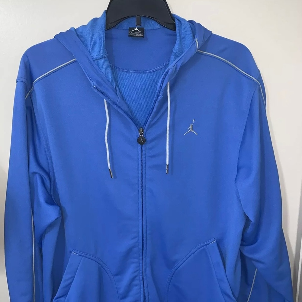 Air Jordan Jumpman Image Blue Mens XL Long Sleeve Full Zip Hoodie Jacket